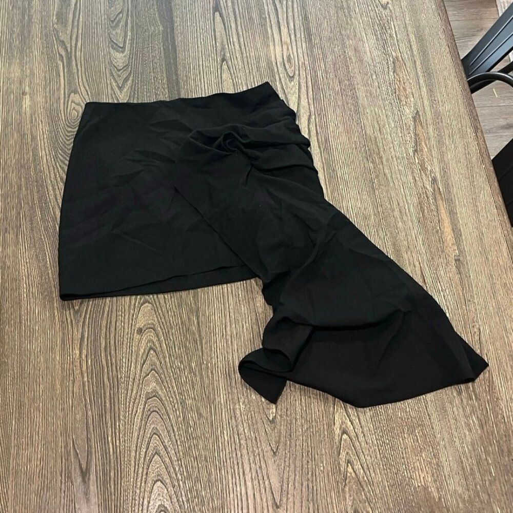 Zara Women’s Mini Skirt Ruched Side Tail Beach Wear Black Size XS
